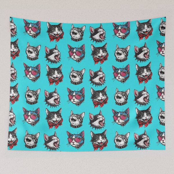 Item preview, Punk Cat Collage - Rebellious Feline Art Collection designed and sold by zwrohn.