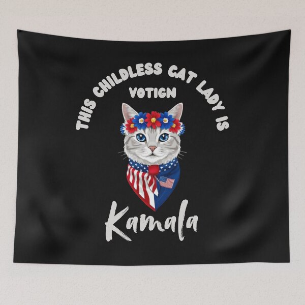 Item preview, This Childless Cat Lady, Ladies is Voting Kamala Election 24  designed and sold by VividPrints Store (+7k ⭐⭐⭐⭐⭐).