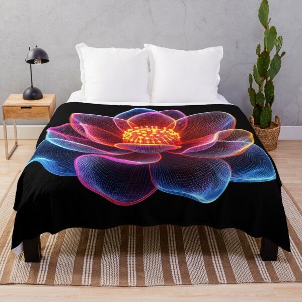 Item preview, Colorful Neon Spirograph Lotus Bloom designed and sold by AI-Only Creations.