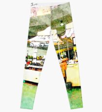 Stalls of the farmers market Leggings