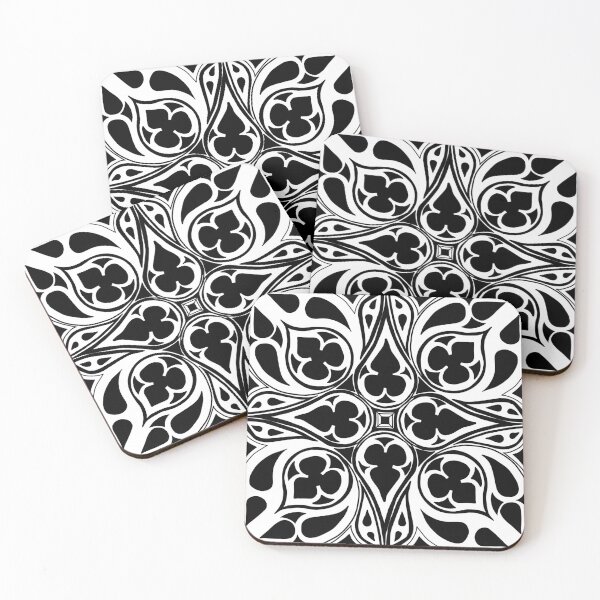 Item preview, Square Rose Window Symmetry Ornamental Gothic Tile designed and sold by Quoppidou.