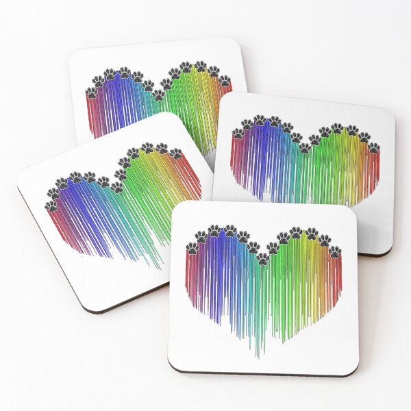 Item preview, Paw Print Rainbow Heart designed and sold by WickedNiceTees.