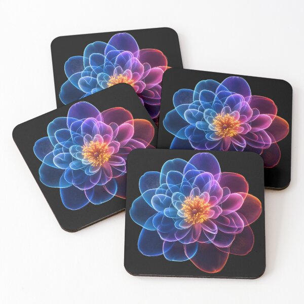 Item preview, Rainbow Neon Spirograph Peony designed and sold by AI-Only Creations.