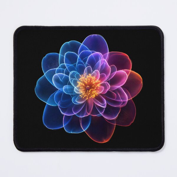 Item preview, Rainbow Neon Spirograph Peony designed and sold by AI-Only Creations.