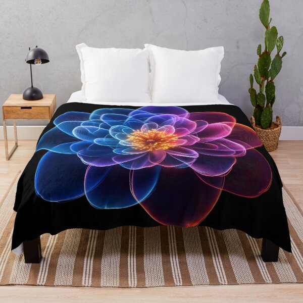 Item preview, Rainbow Neon Spirograph Peony designed and sold by AI-Only Creations.