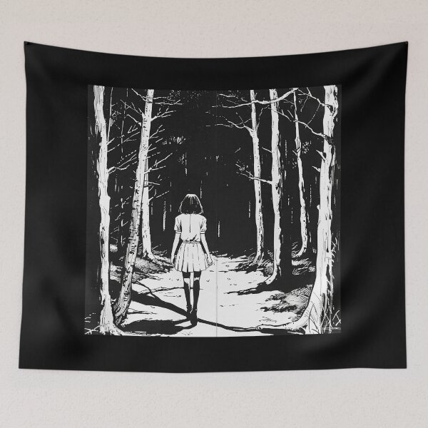 Item preview, nightstroll - black and white melancholic manga anime girl designed and sold by ForsakenFrames.