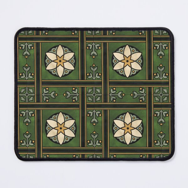 Item preview, Green Geometric Flower Tile Reproduction designed and sold by MadeByGeeClowes.