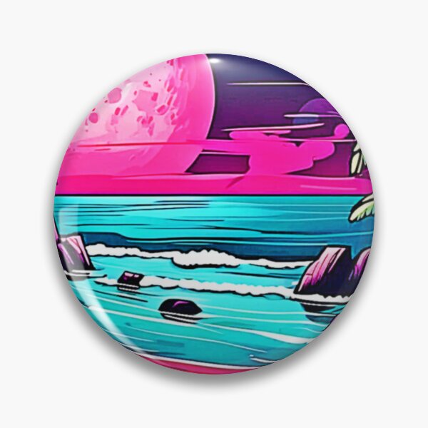 Item preview, Vibrant Pink Moon Beach designed and sold by Health And Fitness Posts e-Store.