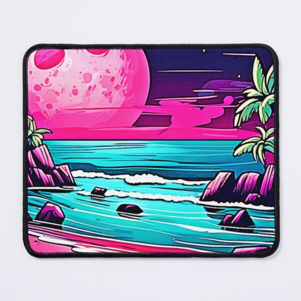 Item preview, Vibrant Pink Moon Beach designed and sold by Health And Fitness Posts e-Store.