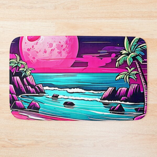 Item preview, Vibrant Pink Moon Beach designed and sold by Health And Fitness Posts e-Store.