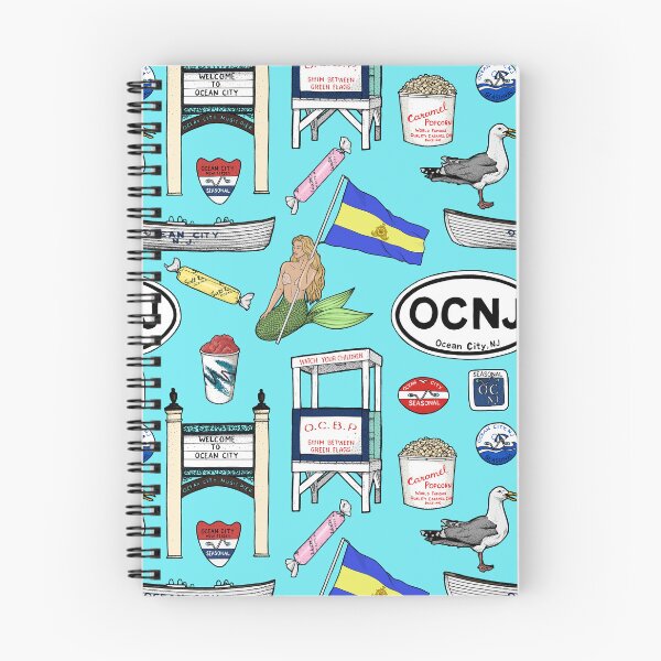 Item preview, Ocean City New Jersey Pattern - Aqua designed and sold by Elizabeth Weglein.