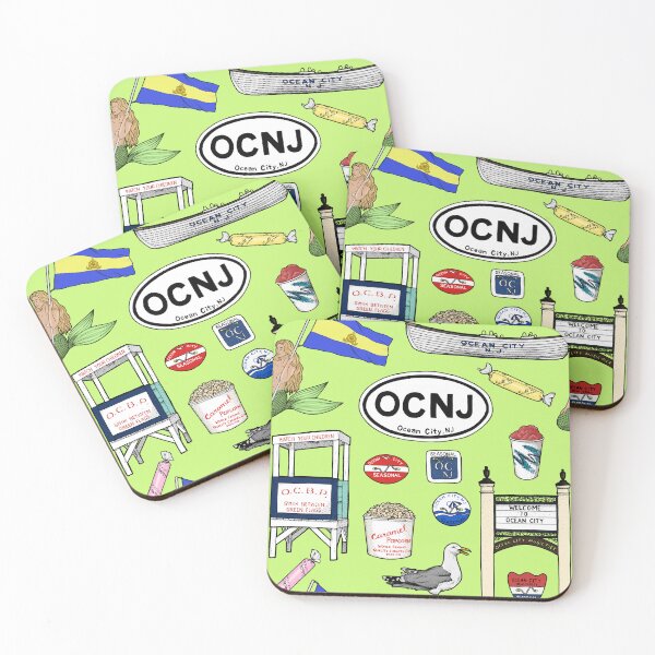Item preview, Ocean City New Jersey Pattern - Green designed and sold by Elizabeth Weglein.
