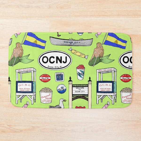 Item preview, Ocean City New Jersey Pattern - Green designed and sold by Elizabeth Weglein.