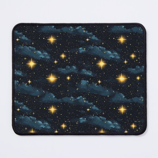 Item preview, Glowing Starry Night Sky Pattern with Illuminated Clouds designed and sold by InkInduldge.