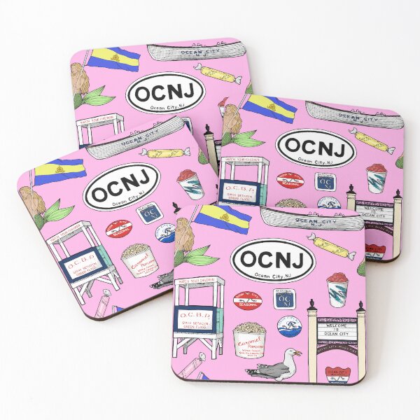 Item preview, Ocean City New Jersey Pattern - Pink designed and sold by Elizabeth Weglein.