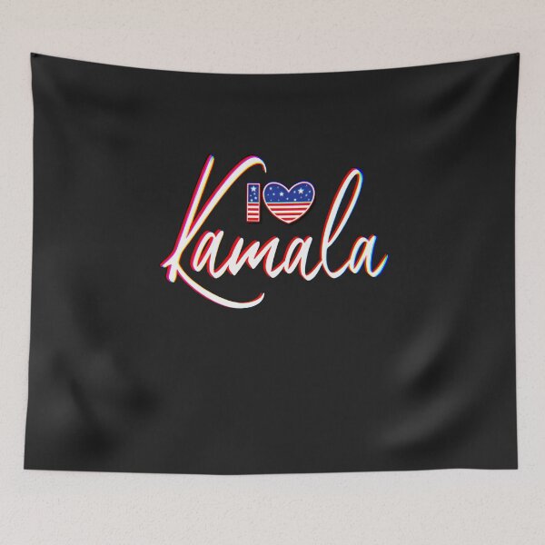 Item preview, I Love Kamala American Pride Flag Red White & Blue Heart Inspiration Graphic  designed and sold by DeziDezigns.
