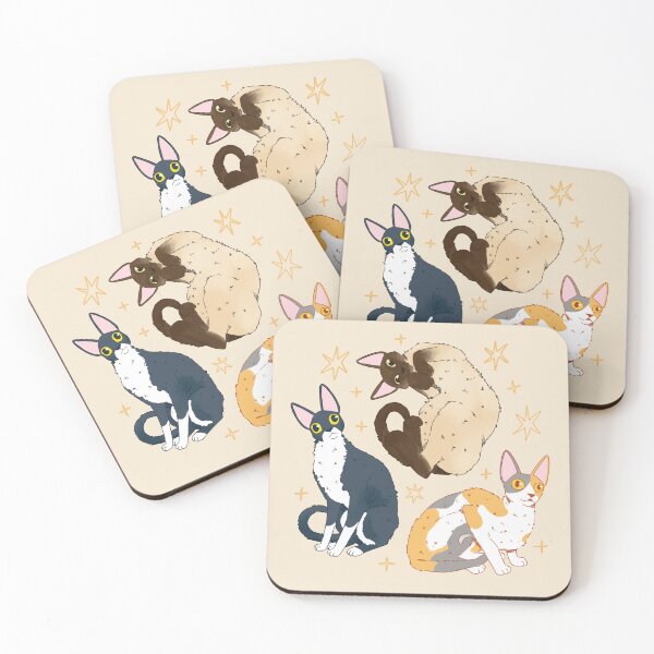 Item preview, Cute Cornish Rex Cat Trio Illustration - Perfect for Cat Lovers designed and sold by YaraCuteArt.