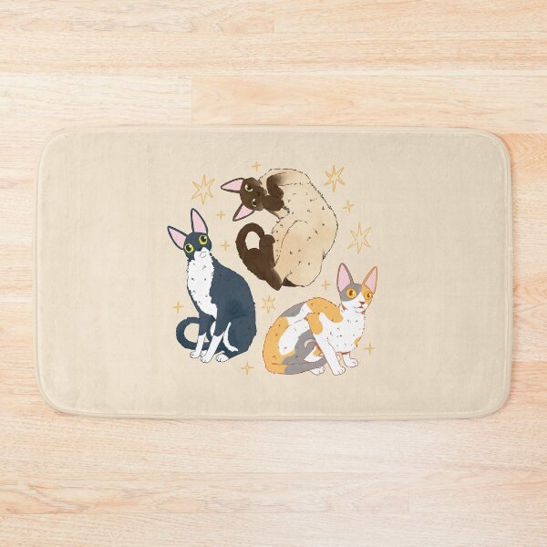 Item preview, Cute Cornish Rex Cat Trio Illustration - Perfect for Cat Lovers designed and sold by YaraCuteArt.