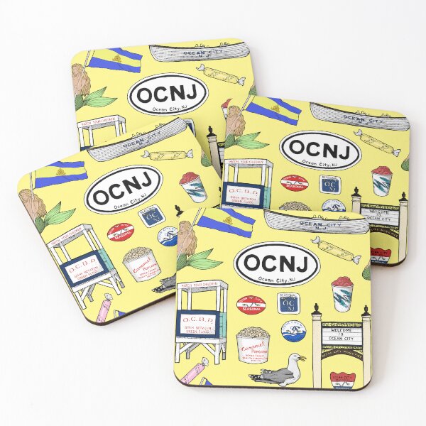 Item preview, Ocean City New Jersey Pattern - Yellow designed and sold by Elizabeth Weglein.