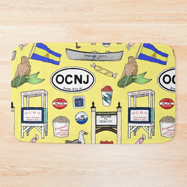 Item preview, Ocean City New Jersey Pattern - Yellow designed and sold by Elizabeth Weglein.