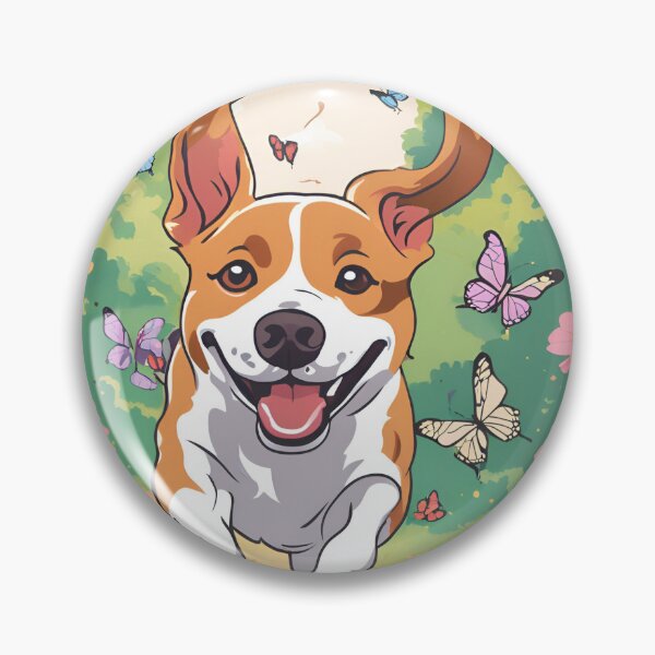 Artikelvorschau, Hund und schmetterlinge laufen und fliegen entworfen und verkauft von Rainbow Paws Garden.