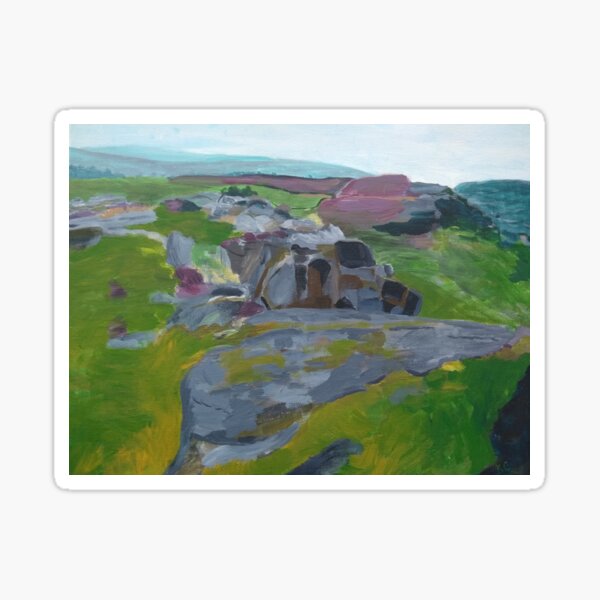 Curbar Edge - original artwork by Katherine Clarke Sticker