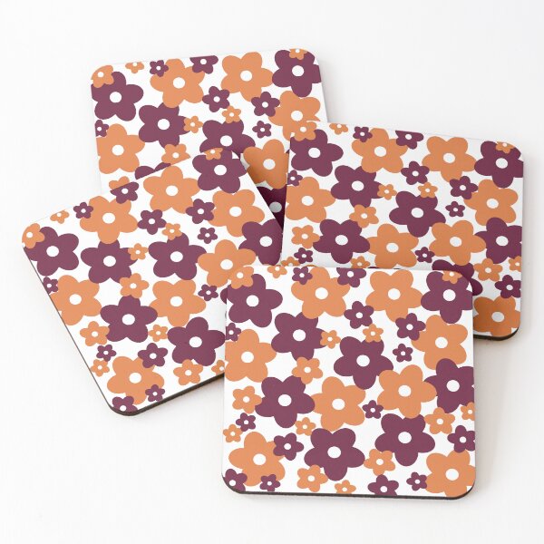 Item preview, Maroon and Orange Flower Print designed and sold by Maybellina.