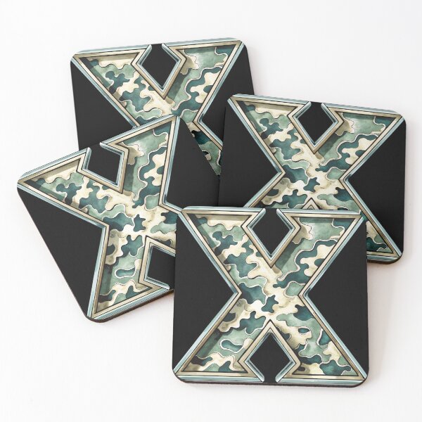 Item preview, camouflage letter X designed and sold by jkrphoto.