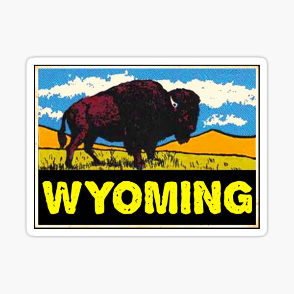 Item preview, Wyoming Buffalo Bison Yellowstone National Park Vintage Travel designed and sold by DESTINATIONS DECAL.