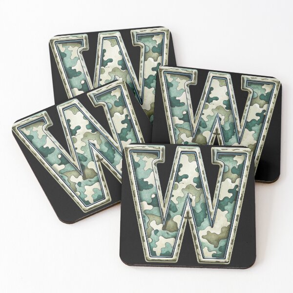 Item preview, camouflage letter W designed and sold by jkrphoto.