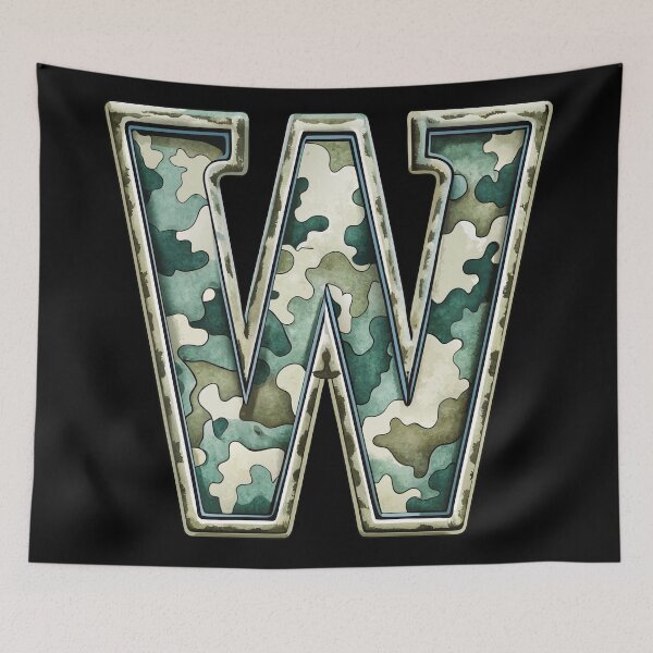 Item preview, camouflage letter W designed and sold by jkrphoto.