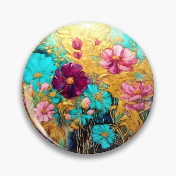 Item preview, Gilded Botanicals No. 008: In gold, turquoise, fuschia and black designed and sold by FaerieFusion.