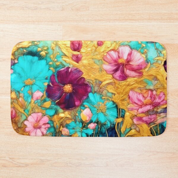 Item preview, Gilded Botanicals No. 008: In gold, turquoise, fuschia and black designed and sold by FaerieFusion.