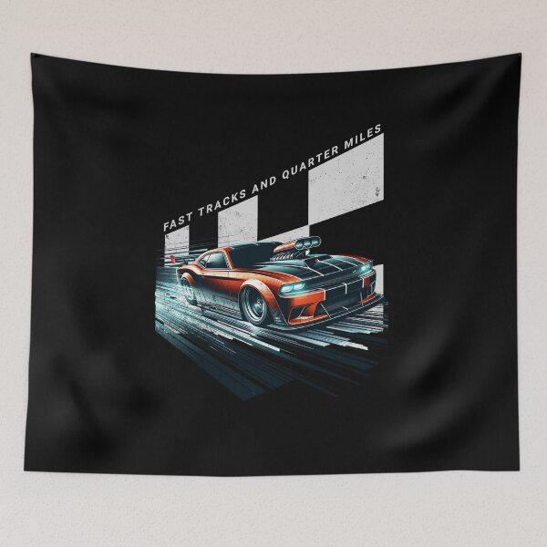 Item preview, Fast Tracks And Quarter Miles Drag Racing Street Car Supercharger Fast Race Cars designed and sold by CarantinedChaos.