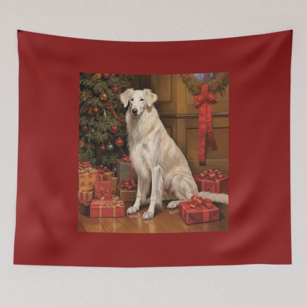 Item preview, Christmas Borzoi Portrait designed and sold by Samuelsboro.