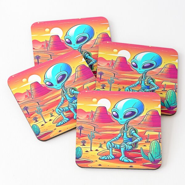 Item preview, Blue Alien Desert Adventure designed and sold by Health And Fitness Posts e-Store.