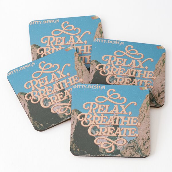 Item preview, Relax, Breathe, Create Retro Motivational Art designed and sold by Robert Ditty.