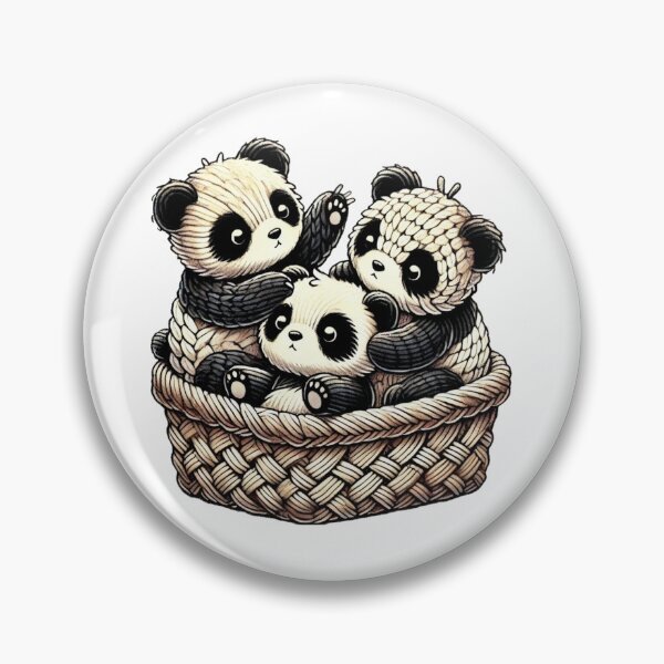 Item preview, Knit Panda Triplets designed and sold by improv-biber.