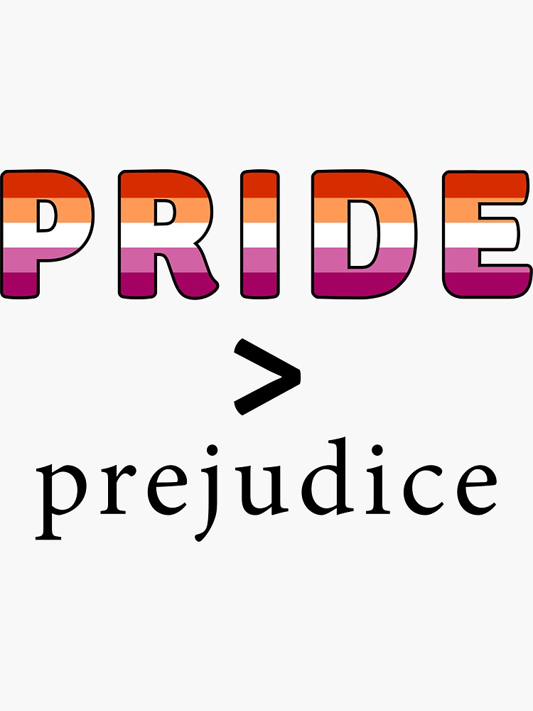 Thumbnail 3 of 3, Sticker, Pride & Prejudice Lesbian flag designed and sold by AmateurAusten.