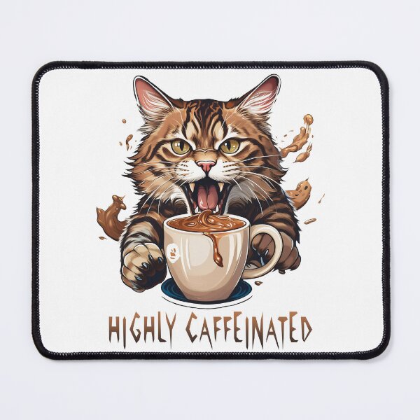 Item preview, Highly Caffeinated Attack Cat designed and sold by Kspirit Designs.
