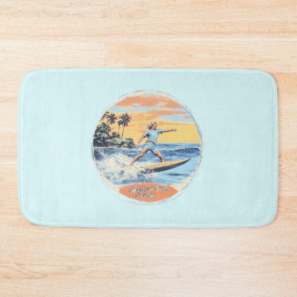 Item preview, Westside Surf Society - Vintage Circular Surf Design with Longboard Surfer. Grainy Distressed Finish and Pastel Colors designed and sold by YardWest.