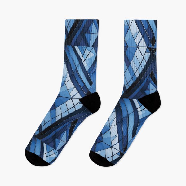 Item preview, Geometric Modern ABSTRACT linework, line art, black and blue, intersecting shapes and lines, classy, diamond luxurious, architecturel 3 designed and sold by navitalidesign.