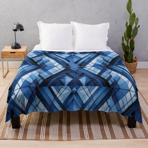 Item preview, Geometric Modern ABSTRACT linework, line art, black and blue, intersecting shapes and lines, classy, diamond luxurious, architecturel 3 designed and sold by navitalidesign.