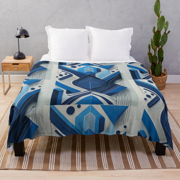 Item preview, Geometric Modern ABSTRACT linework, line art, black and blue, intersecting shapes and lines, classy, diamond luxurious, architecturel 4 designed and sold by navitalidesign.