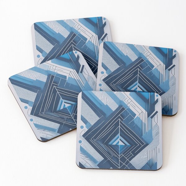 Item preview, Geometric Modern ABSTRACT linework, line art, black and blue, intersecting shapes and lines, classy, diamond luxurious, architecturel 4 designed and sold by navitalidesign.