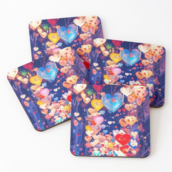 Item preview, Hearts Afloat in Neon Dreamscape designed and sold by ZenOfAIarts.