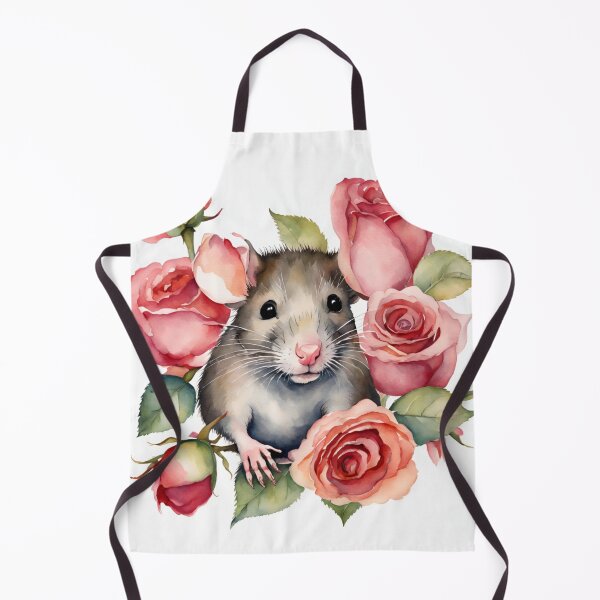 Item preview, Cute watercolor mouse and roses designed and sold by Heaven7.