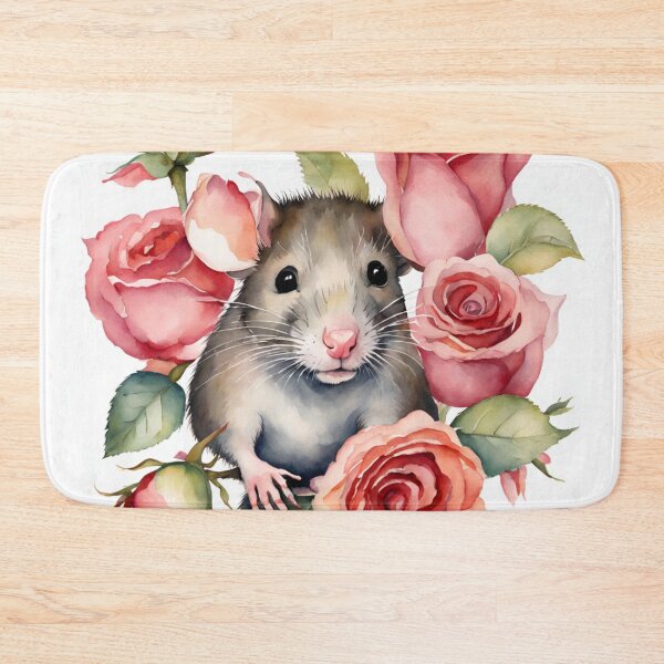 Item preview, Cute watercolor mouse and roses designed and sold by Heaven7.