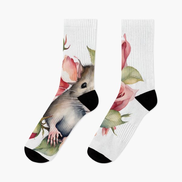 Item preview, Cute watercolor mouse and roses designed and sold by Heaven7.