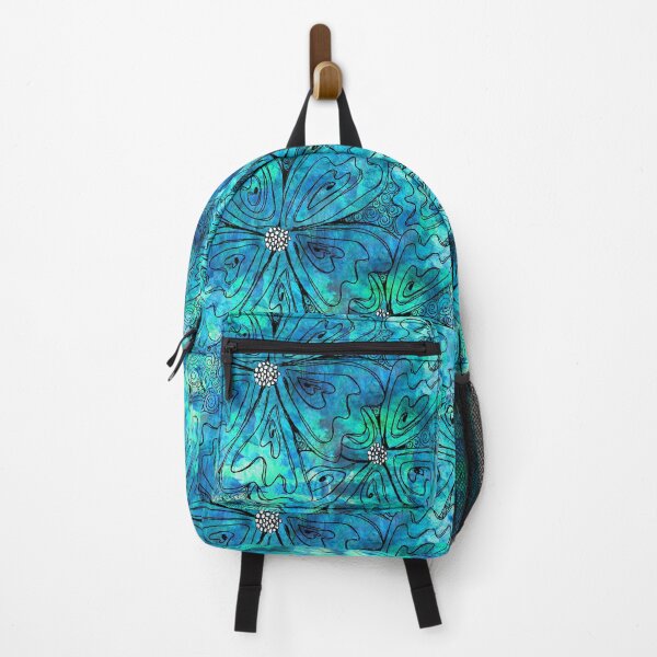 Item preview, Fully Wild Aqua Flowers Botanical Art designed and sold by Sharon Cummings Art.